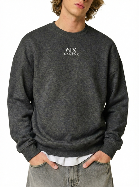 6IX CREW NECK JUMPER CHARCOAL GREY