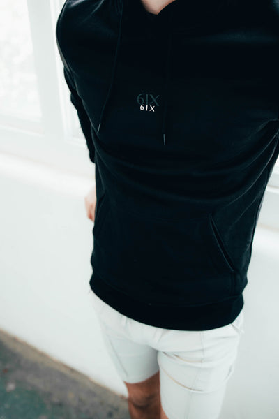 6IX CONTRAST LOGO HOODIE BLACK - 6IX Collection 