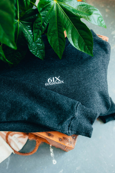 6IX CREW NECK JUMPER CHARCOAL GREY - 6IX Collection 